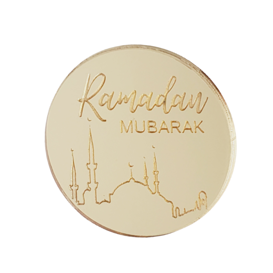 Ramadan Mubarak Acrylic Cupcake Toppers