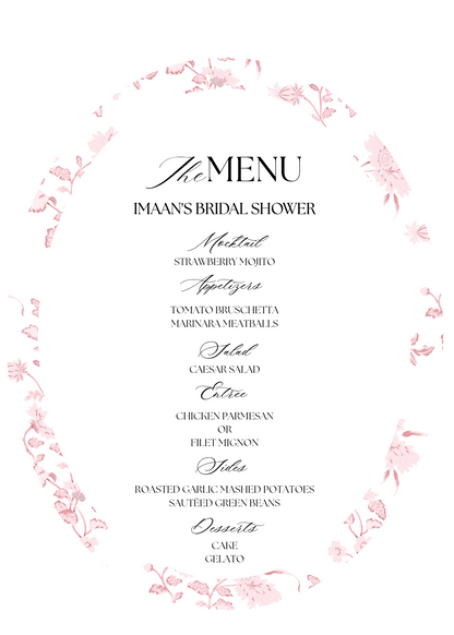Custom Menu Cards