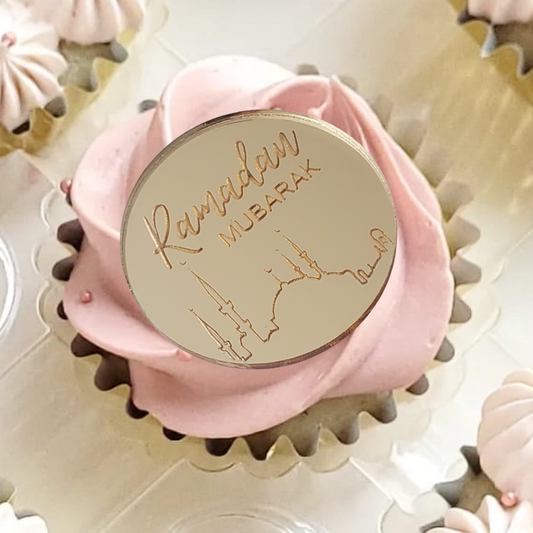 Ramadan Mubarak Acrylic Cupcake Toppers