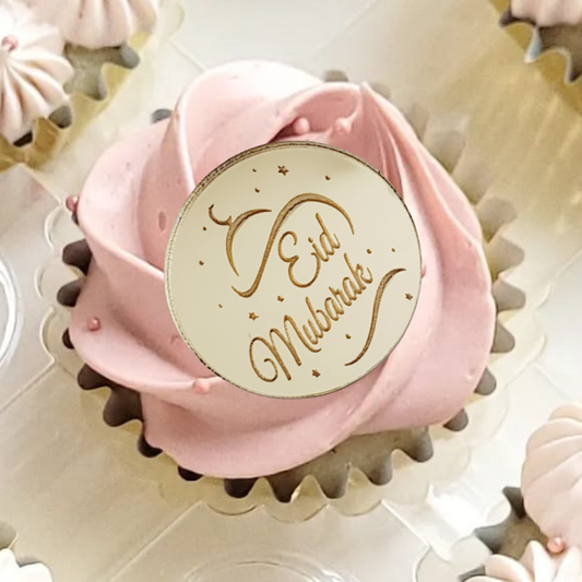 Eid Mubarak Acrylic Cupcake Toppers or tags