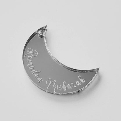 Ramadan Mubarak Crescent Gift Tag or Cupcake Toppers